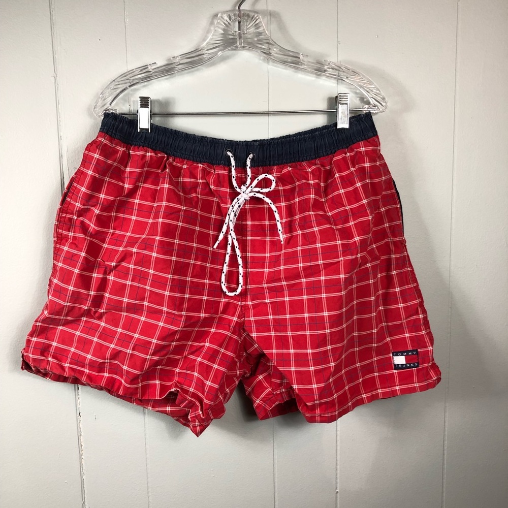 Vintage Tommy Hilfiger Plaid Swim Trunks